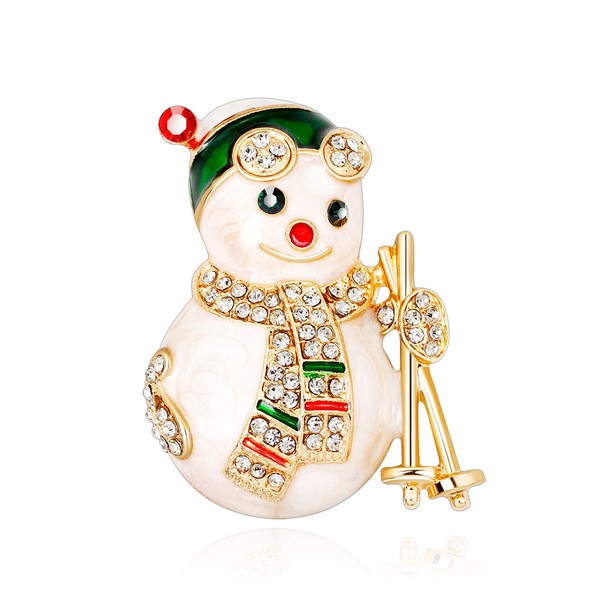 KristLand - Christmas Brooch Pin Alloy With Crystal and Enamel