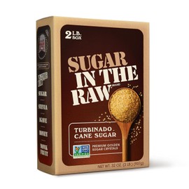 In The Raw Granulated Turbinado Cane Sugar, 2 lb Box, Pure, All-Natural Turbinado Sugar, Non-GMO Project Verified, Kosher, Vegan and Gluten Free