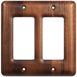 YDJSA Two Light Switch Cover Plate Solid Walnut Decorative 2-Gang Light Switch Cover, Premium Wooden Wall Plate