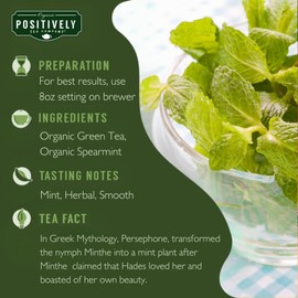 Organic Positively Tea Company, Spearmint Green Tea, K-Cup Compatible, 24 Pods