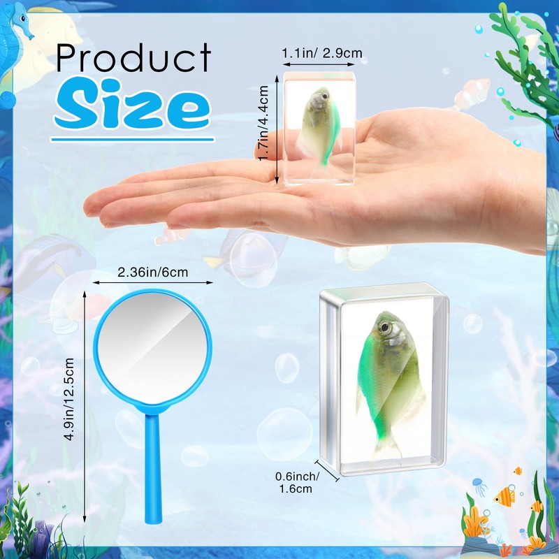 Rotatingpals 9 Pcs Marine Life Specimen Set Ocean Animal Insect