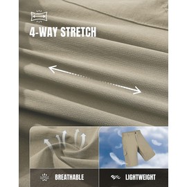 33,000ft Mens Outdoor Stretch Golf Shorts UPF50+ Summer Hiking Shorts Cargo Shorts with 7 Pockets Breathable for Outdoor, Khaki-New 32
