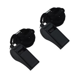 HONSNKS Professional Outdoor Sports Whistles with Lanyard Loud Crisp Sound Plastic Whistles for Referees, Outdoor Sports Gym and Emergency, 2 Pack