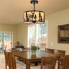 Sunnyin Rustic Semi Flush Mount Ceiling Light,Farmhouse Parchment Metal Dining