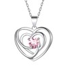 FindChic Silver Heart Necklace October Birthstone Necklace for Women Sterling