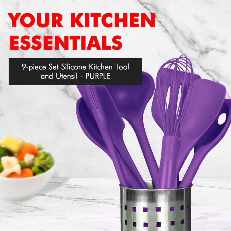 Chef Craft Premium Silicone Kitchen Tool and Utensil Set, 9