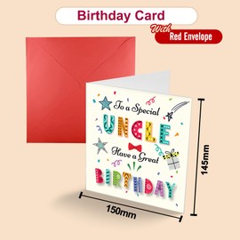 Papa Prints Uncle Birthday Card (145 x 150 mm) Birthday Card Uncle Special Uncle Birthday Cards for Men Special happy birthday uncle card with Envelope