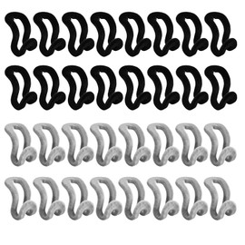 Laughhe 40 x Clothes Hanger Hooks - Space-saving Connectors and Non-Slip Cascading Connectors Mini Flocking for Hangers Cupboard Space Saving, Black Grey