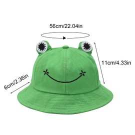 SKHAOVS 2 Pcs Frog Bucket Hat for Men Women, Frog Cap Bucket Hat Beach Sun Hat, Cotton Vacation Fishing Cap, Sun Hat Cartoon Cap, Unisex Packable Bucket Hat, Fisherman Sun Hat (2 Pcs)