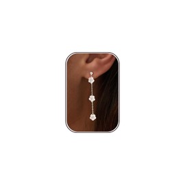 Txdvbls Dangle Earrings for Women Hypoallergenic Silver Flower Drop Earring