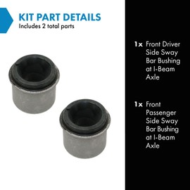 TRQ Front Sway Stabilizer Bar I Beam Bushing Pair Set of 2 For Ford Econoline Van