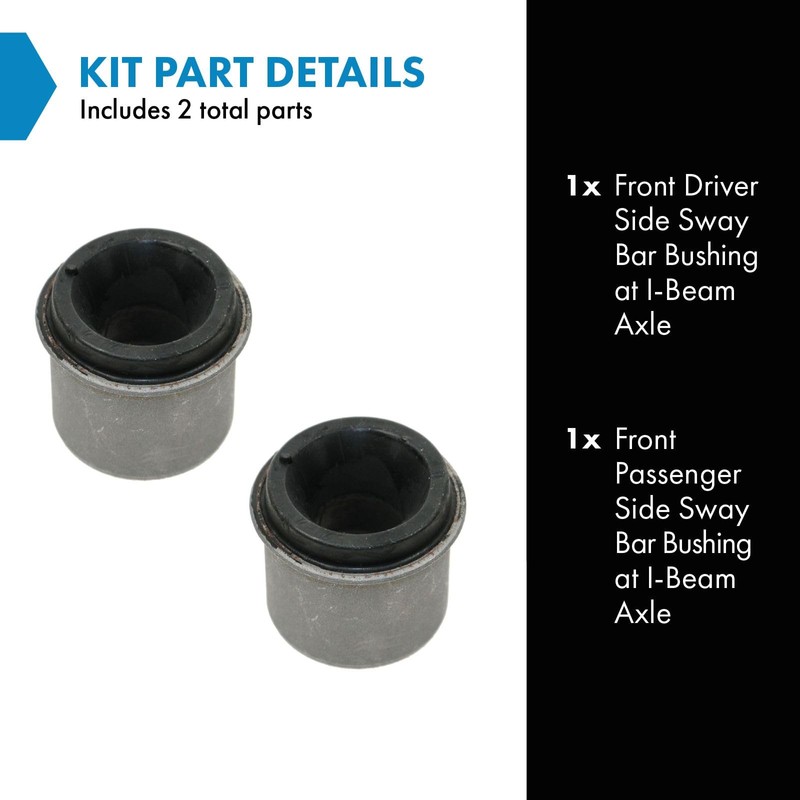 TRQ Front Sway Stabilizer Bar I Beam Bushing Pair Set