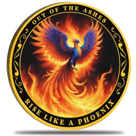 INNATO Out of the Ashes Phoenix AA Medallion Sobriety Coin – Inspirational Zinc Alloy Pocket Token, Symbol of Recovery & Renewal, Recovery Support, Milestone Gift