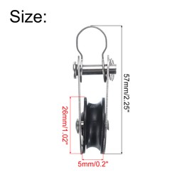 QUARKZMAN Pack of 4 Marine Pulley 55 mm Single Pulley Block, 316 Stainless Steel Nylon Hanging Wire Tow Wheel, Rope Pulley