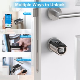 We.Lock L6PB Code Lock Door Lock with Pin Code for Opening via Phone App Suitable for 95% Door Thickness DIY Easy Assembly Electronic Door Lock Cylinder