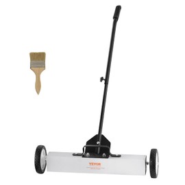 VEVOR 50Lbs Rolling Magnetic Sweeper with Wheels, 24-inch Large Magnet Pickup Lawn Sweeper with Telescoping Handle, Push-Type Magnetic Pick Up Sweeper, Easy Cleanup of Workshop Yard Garage