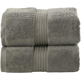 Bliss Casa Luxurious Jumbo Bath Sheet 35 x 70 Inch (2 Pack) High GSM Combed Cotton Highly Absorbent and Quick Dry Hotel Bath Sheet Set (Dark Gray)