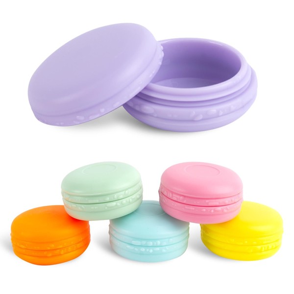 MUNSKT 6PCS Macaron Travel Pots, 10ml Mini Cosmetic Jars, Reusable