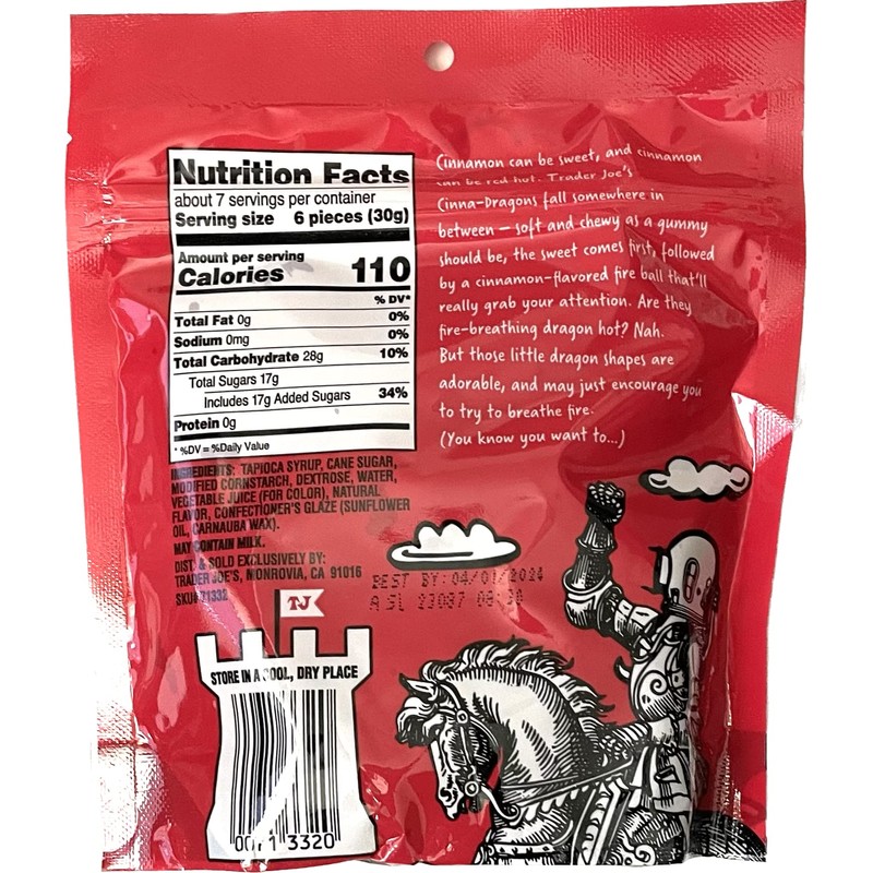 Trader Joe Cinna-Dragons Soft & Chewy Gummy Candy 7oz 198g