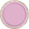 Unique 16084 Paper Plates-18 cm-Foil Scalloped Pastel Pink-10 Count (Pack