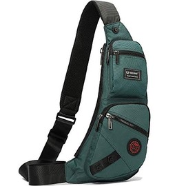 Nicgid Sling Bag Chest Shoulder Backpack Fanny Pack Crossbody Bags for Men (Dark green-1)