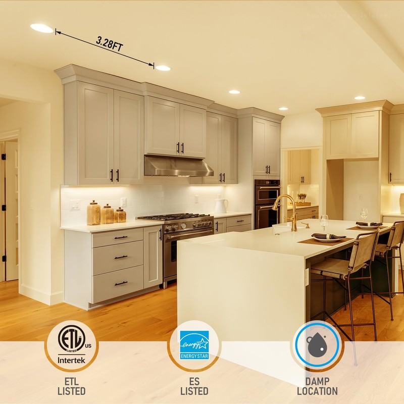 TORCHSTAR 6 Inch Ultra-Thin LED Recessed Light with Junction Box,