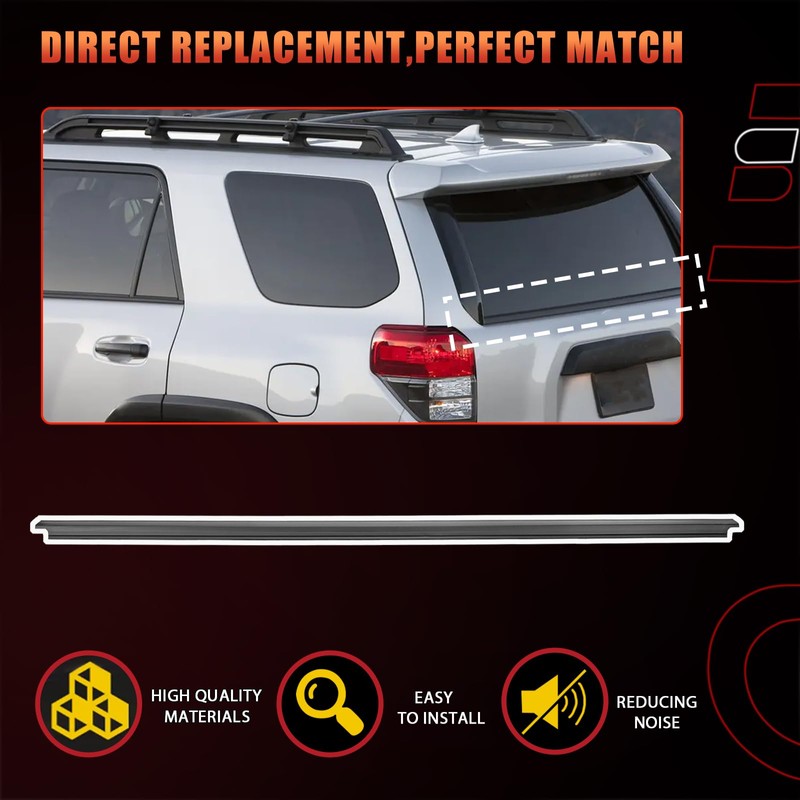 Door Tailgate Glass Belt Molding Weather Strip Compatible with Toyota