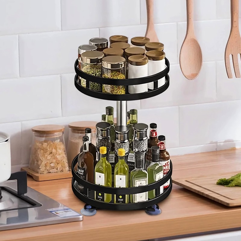 Loputon Kitchen Organiser, Turntable Fridge Spice Rack, Lazy Susan Turntable