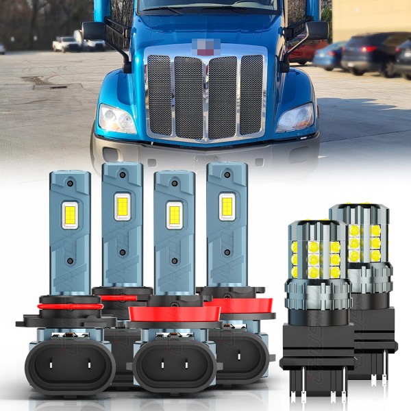 CHUSYYRAY For Peterbilt 579 587 2013-21 Combo LED Headlight Hi/Lo+Turn