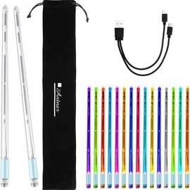 Rechargeable LED Light Up Drum Sticks 15 Color Changing Drumsticks with Storage Bag for Adults Drummers, Durable Professional PC Polymer Material Drumsticks, Cool LED Light Up Drumsticks - Color: blue