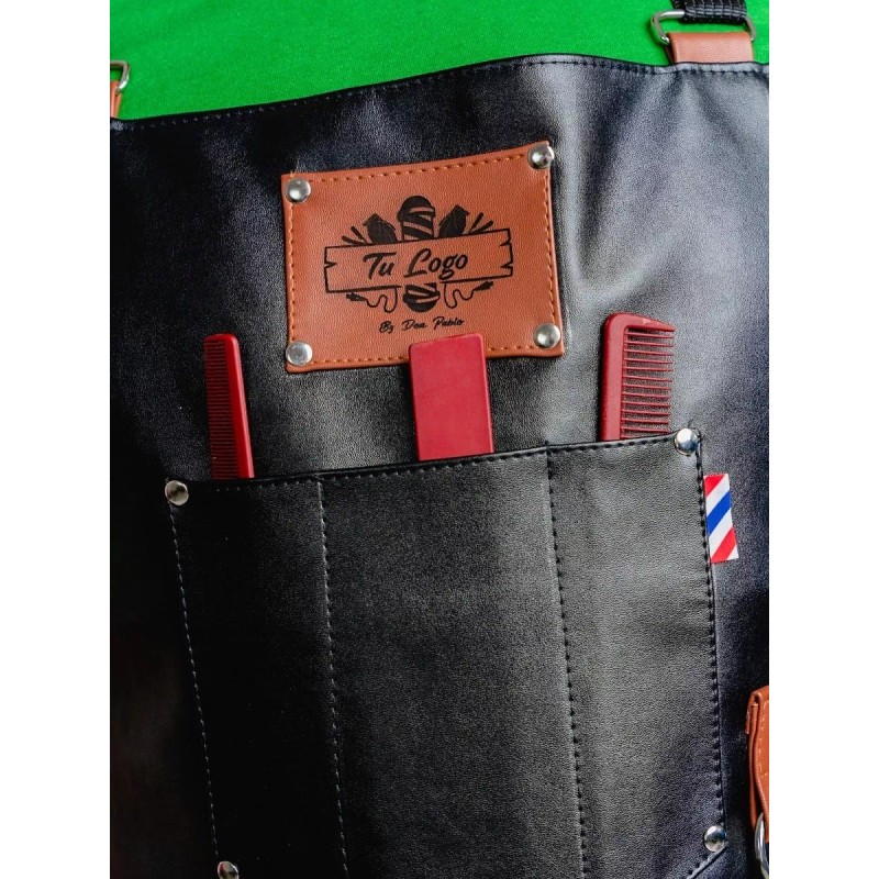 Don Pablo Mandil Para Barbero Personalizado Con Láser En Curpiel