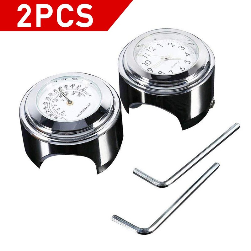 VGEBY Motorcycle Handlebar Clock, 7/8" 1" Motorcycle Handlebar Dial Clock