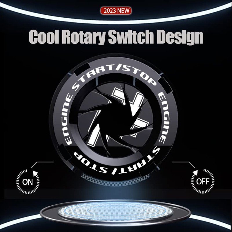 Tybasthe Tybasthe Rotary Push Start Button Cover, Cross Car Accessories