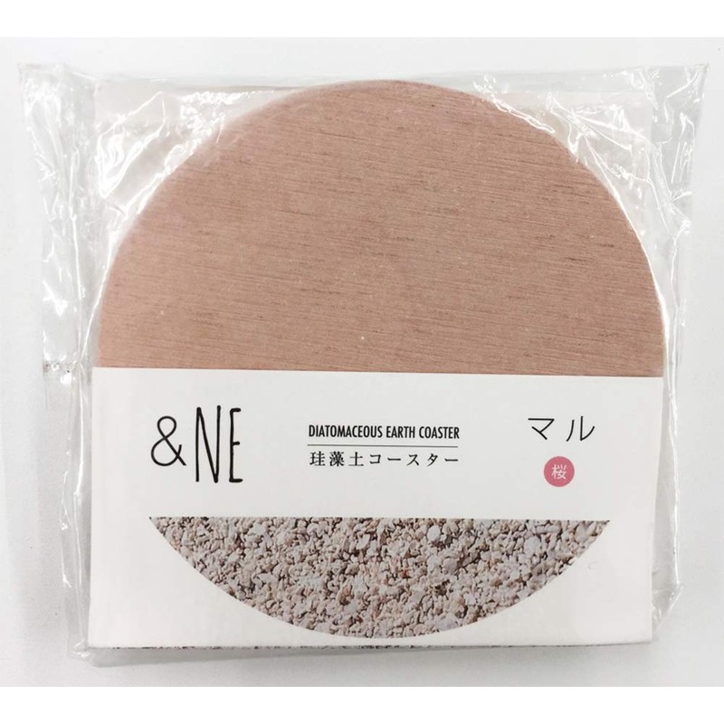 &NE NIT-003MP-SA Diatomaceous Earth Coaster Mal, Cherry Blossom, Pink, Diatomaceous