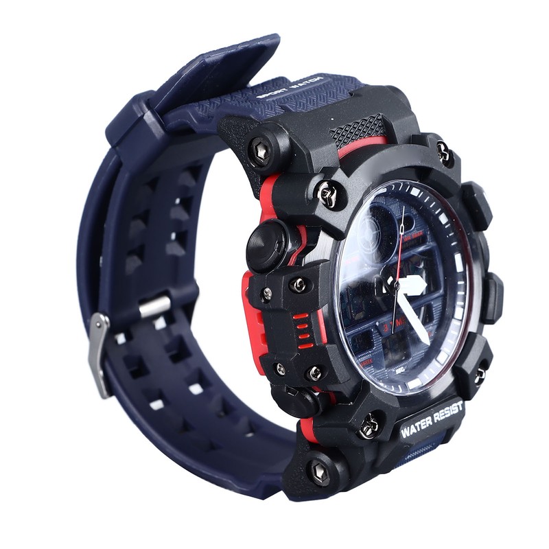 Men Digital Sports Watch Stopwatch Calendar Alarm Function Dual Time