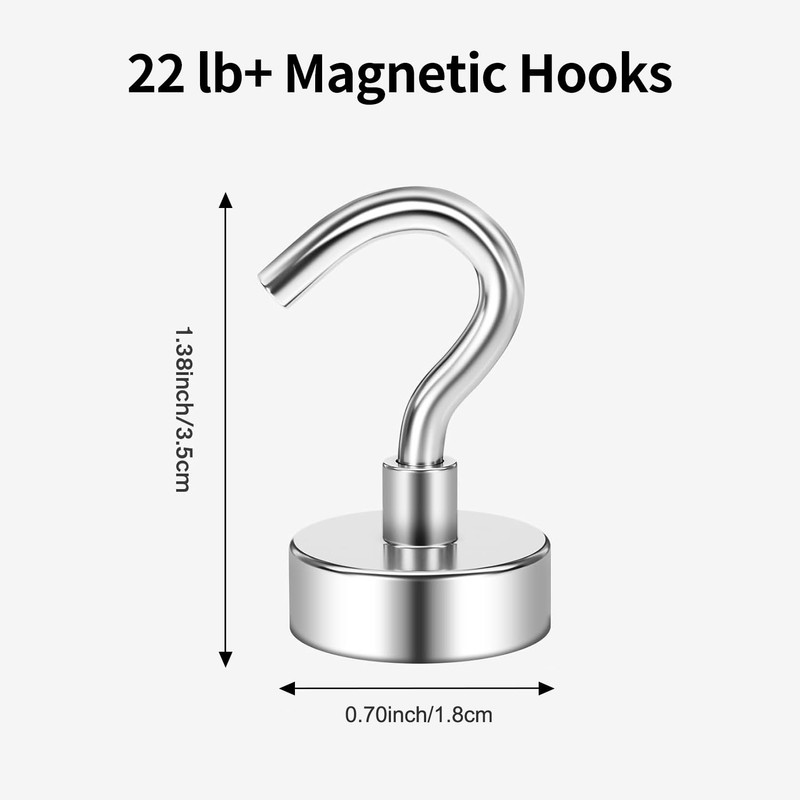 HRLORK 6 Pcs Magnetic Hooks Strong Magnetic Hooks for Cruise