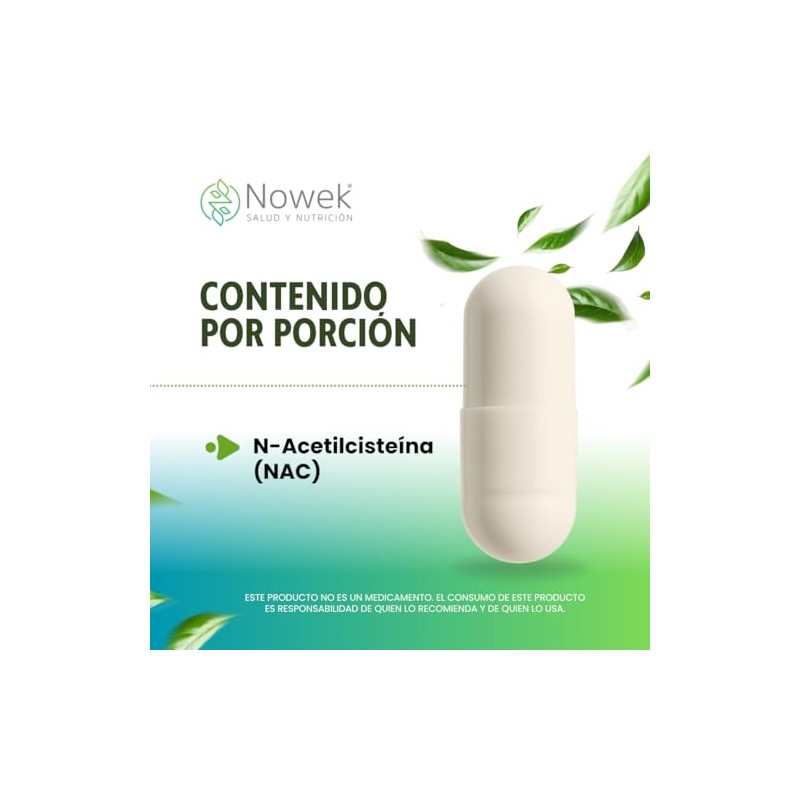 Nowek Nac Cápsulas Suplemento Alimenticio Ingredientes Naturales Frasco