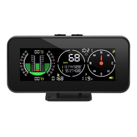 MAIMEIMI Angle Slope Meter Inclinometer Digital HUD GPS Level Tilt Meter, Real-time Multifunctional Vehicle tilt/Pitch Angle, Speed with Compass Display for 11.5-30V Off-Road Vehicles