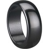 8mm Black White Classical Plain Ceramic Ring Wedding Band (Black