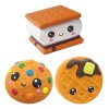 Muna Kit 3 Squishy Kawaii Olor Antiestrés Waffle Galleta Mordisco