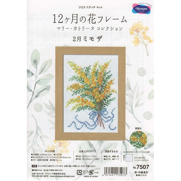 Olympus Cross Stitch Kit 12 Months Flower Frame (February Mimosa)