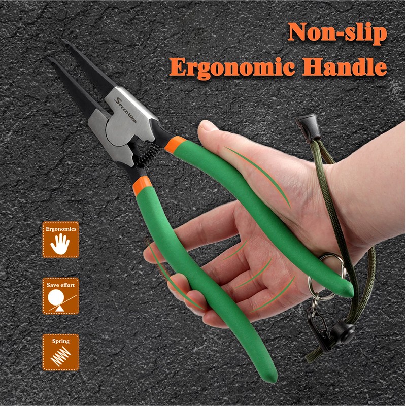 SPEEDWOX Special Angle Tip Circlip Pliers 11 Inch Retaining Rings