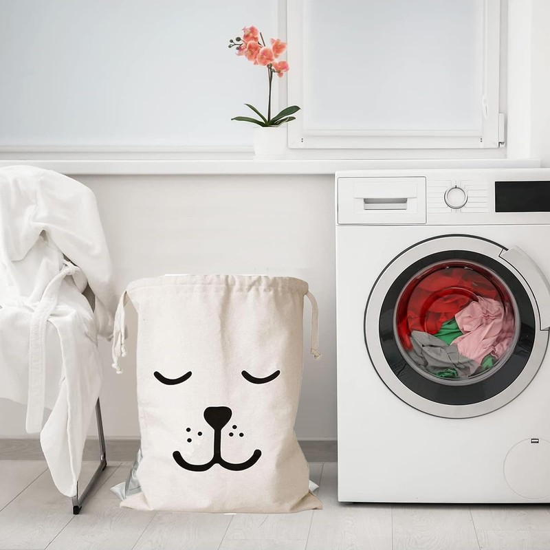 XINSUO® 2 pcs Canvas Drawstring Laundry Bags Washable,60 x 48