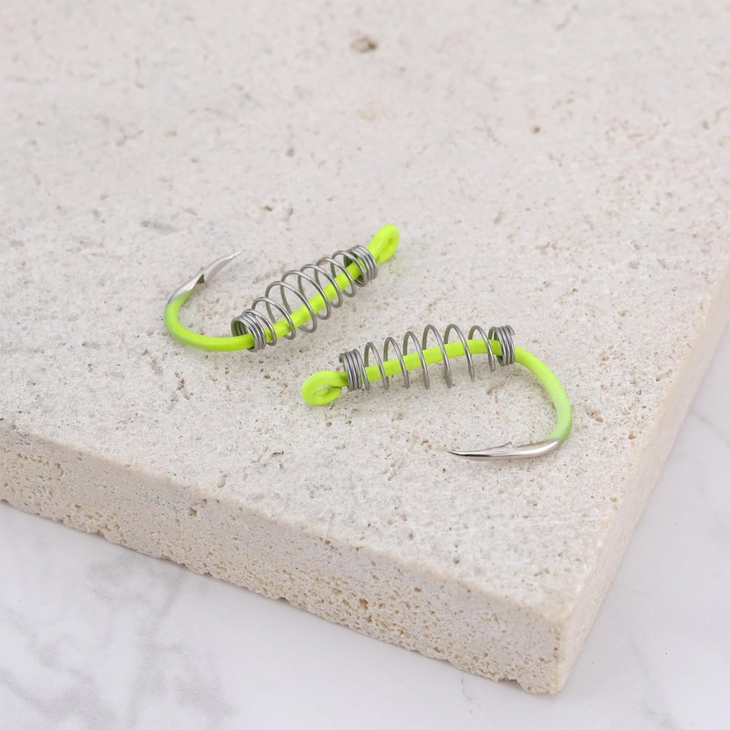 eMagTech 20Pcs Spring Fishing Hooks, Size 10# High Carbon Steel