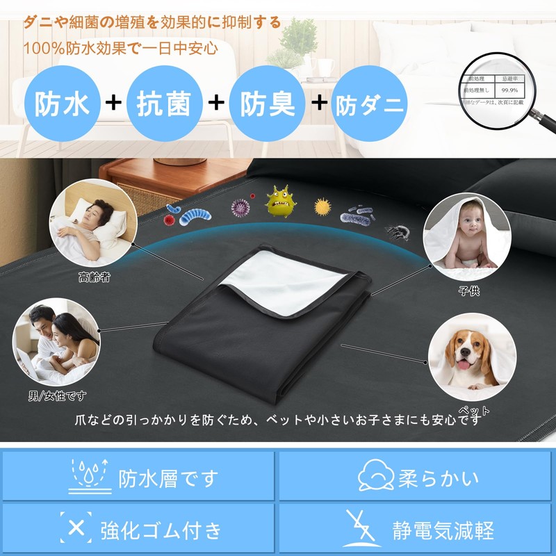 Waterproof Mattress Pad, Single, Waterproof Pad, Bed Pad, Pile Fabric,