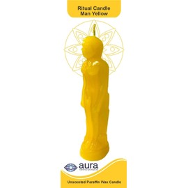 1 Piece Aura Figure Candle Yellow Man Vela Figura Hombre Amarillo 7.25"