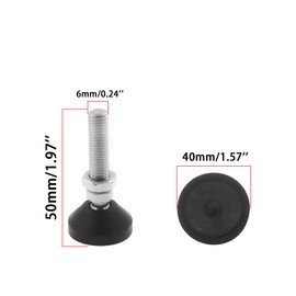 Swivel Feet Levelers, M6 Thread Furniture Levelers, 4PCS Black Furniture Glide Swivel Leveling Feet, Heavy Duty Leg Levelers Adjustable Leveling Feet Furniture Glides Leveler for Machine,Workbench
