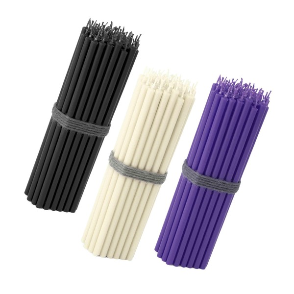 NKlaus 150 x Taper Candles Set 16 cm - Black,