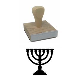 Infusion Menorah Rubber Stamp, 2 X 2'' Wood Stamp
