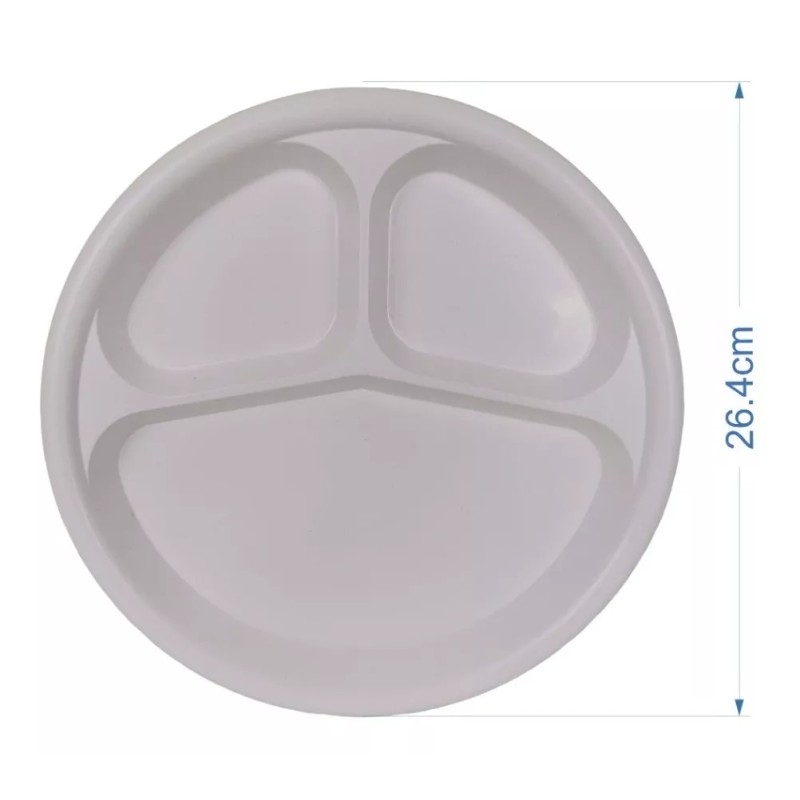 Boris 50 Platos Con 3 Divisiones 26cm Banquetes Comedor Plástico